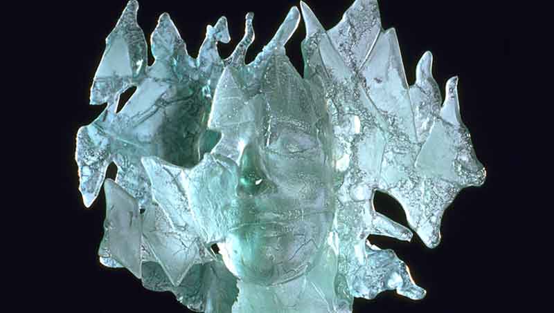 Detail uit Frozen in Time, glas in form gesmolten